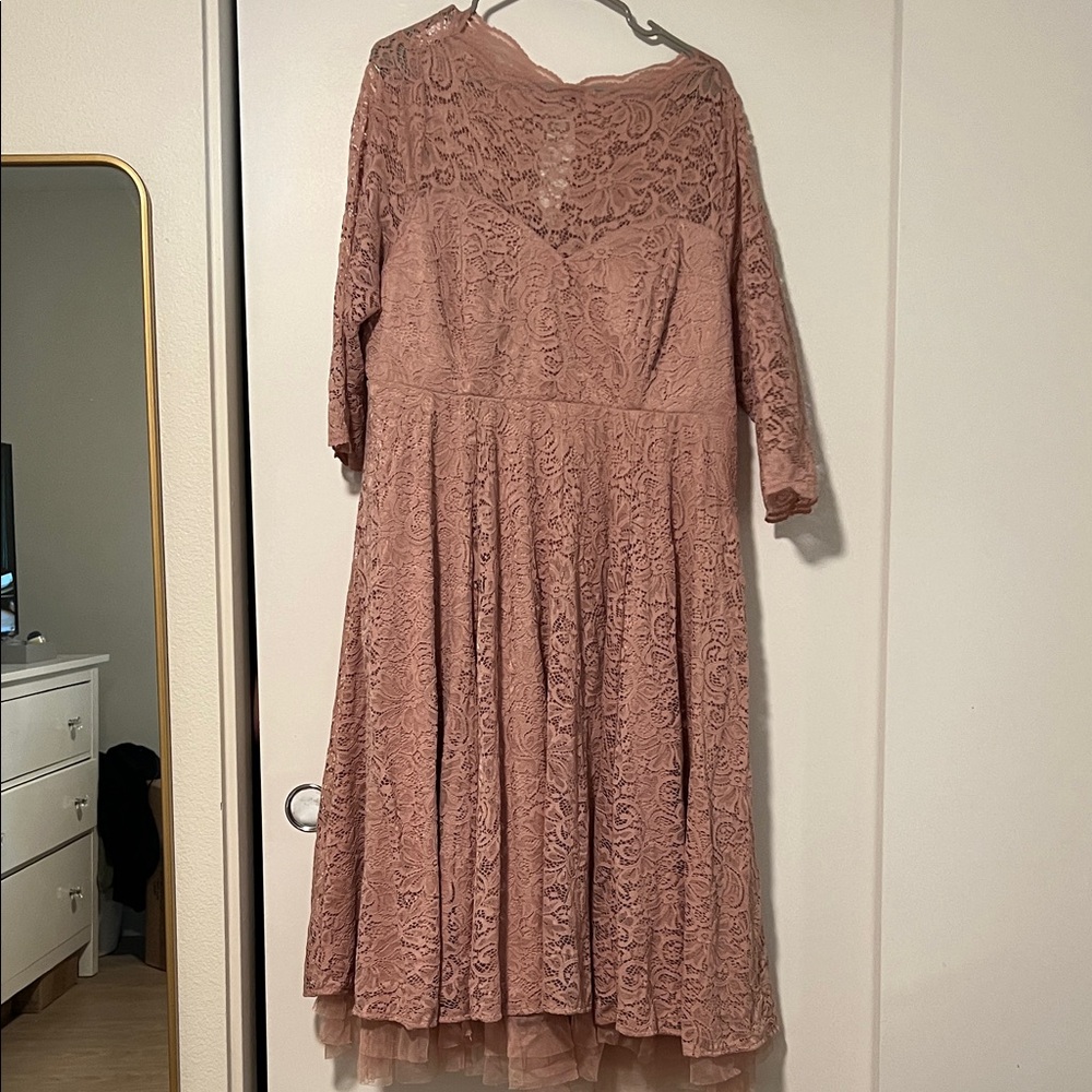 Torrid Dusty Rose Lace Midi Dress